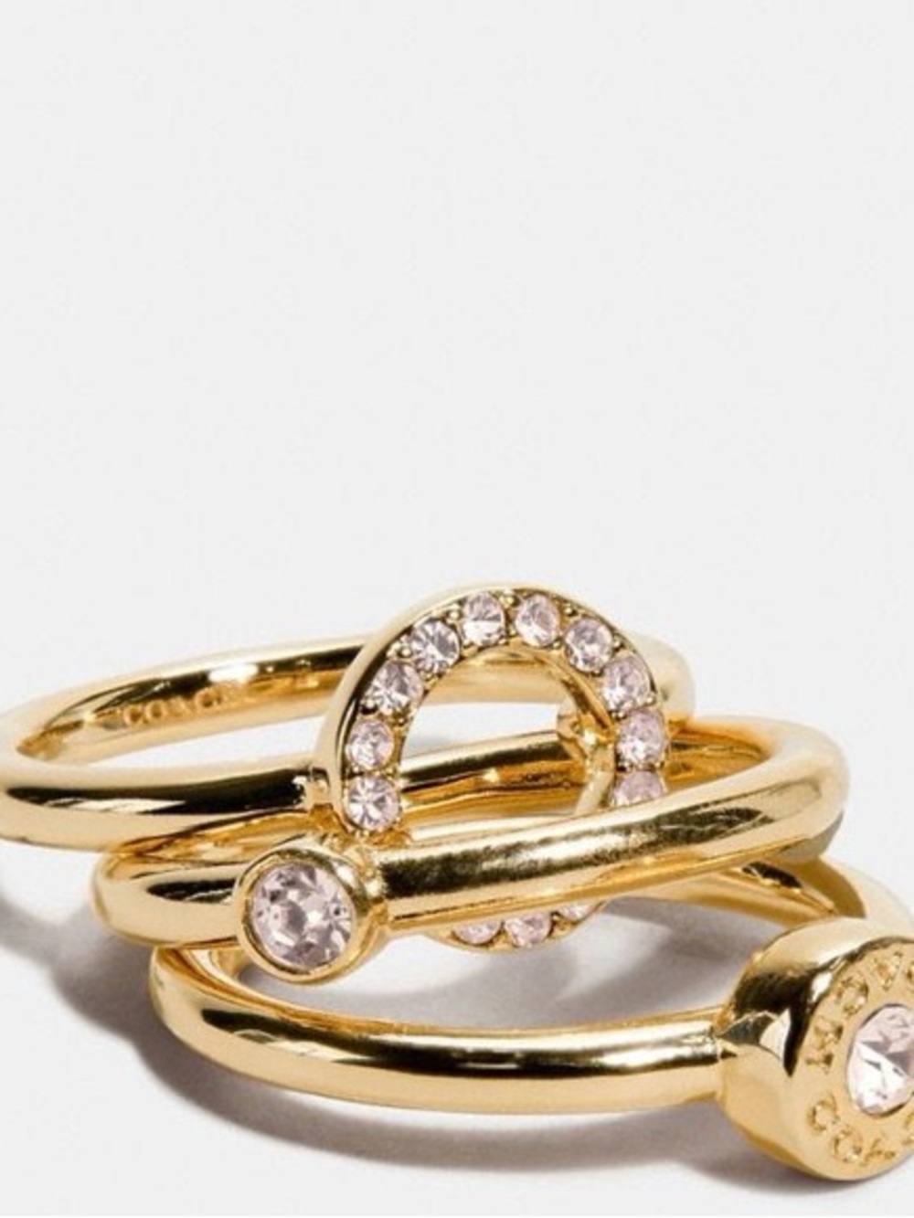Coach Gold Open Circle Halo Ringset